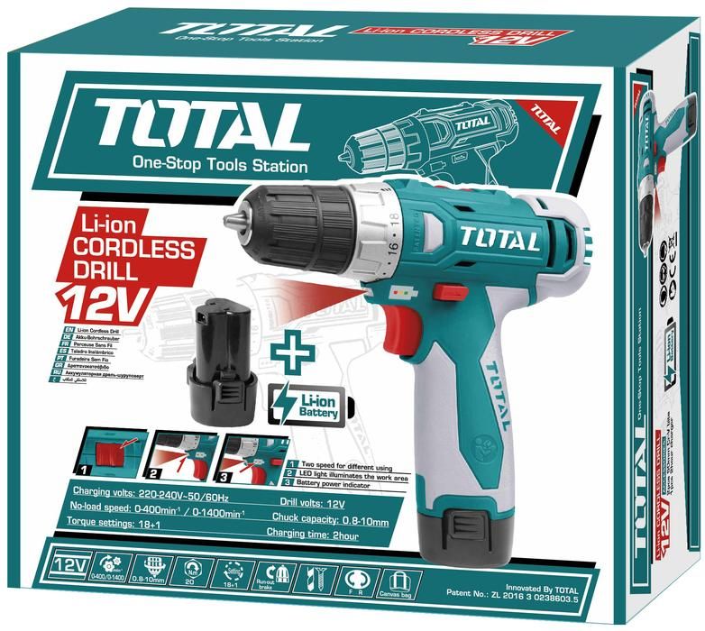 شنيور لاسلكي توتال ليثيوم ايون - 12 فولت - TDLI228120