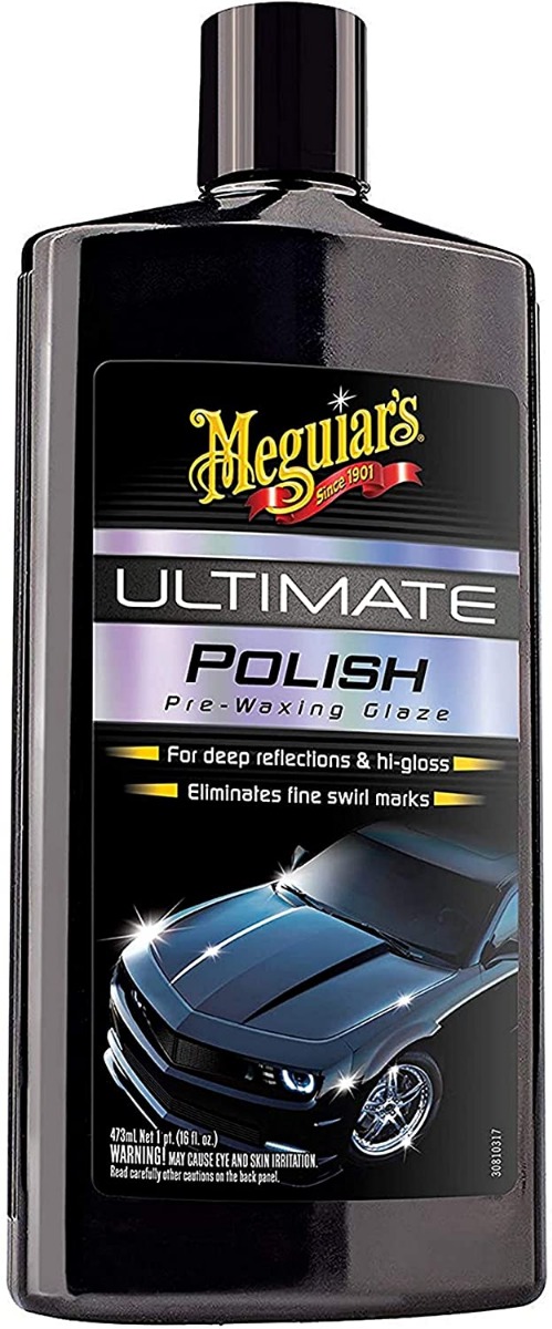 Meguiar's Ultimate Polish 473ml – Eliminates Fine Swirl Marks – Pre-Waxing Glaze For Show Car Shine
