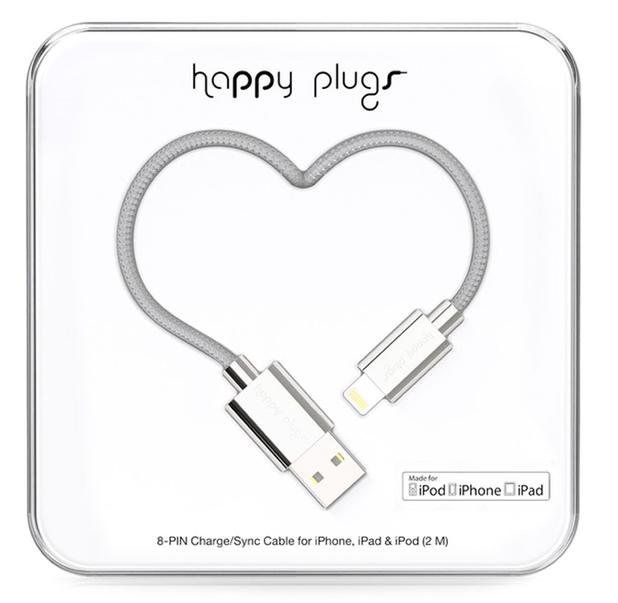 كابل شحن و نقل بيانات هابي بلاجز مايكرو-USB لUSB - 2 متر - فضي