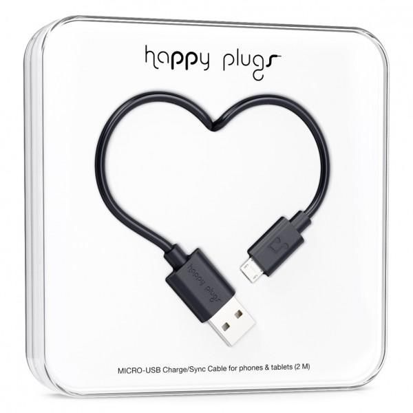 كابل شحن و نقل بيانات هابي بلاجز مايكرو-USB لUSB - 2 متر - أسود